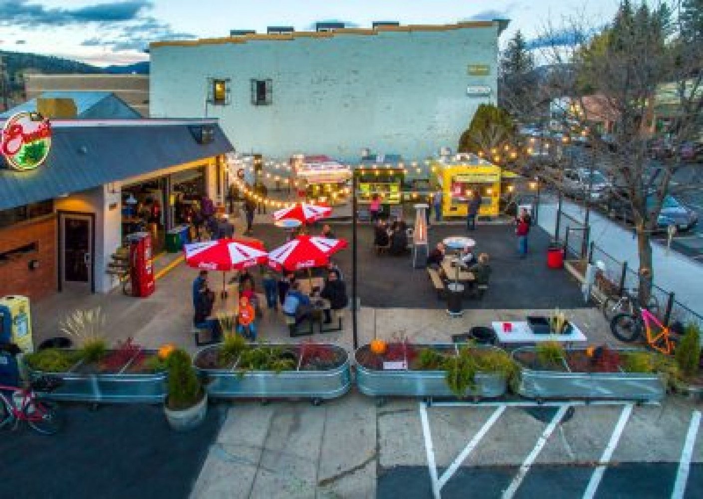 Food-truck courtyard at 11th Street Station in Durango